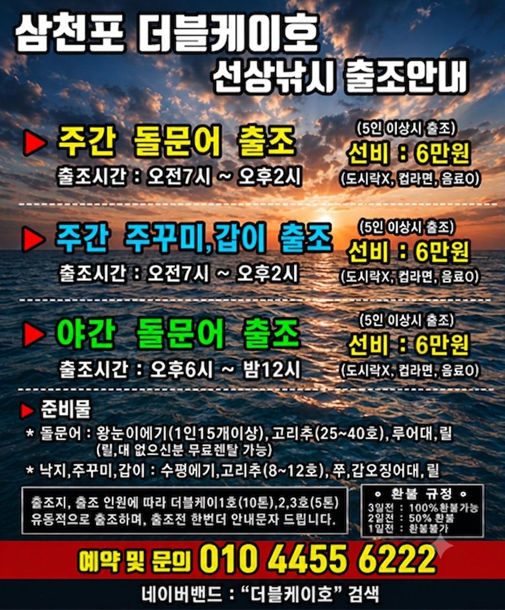 낚시뚜,돌문어,삼천포 팔포항,삼천포 더블케이호,낚시뚜2